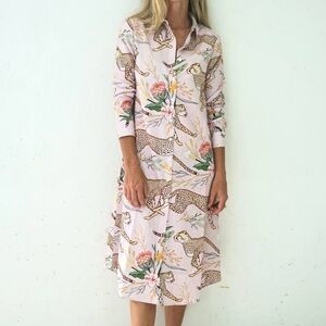 Las Surenas Cheetah Shirt Dress/ Tunic size Small